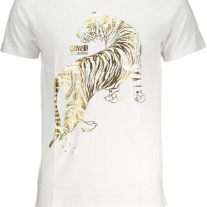 CAVALLI CLASS HERREN-KURZÄRMELIGES T-SHIRT WEISS
