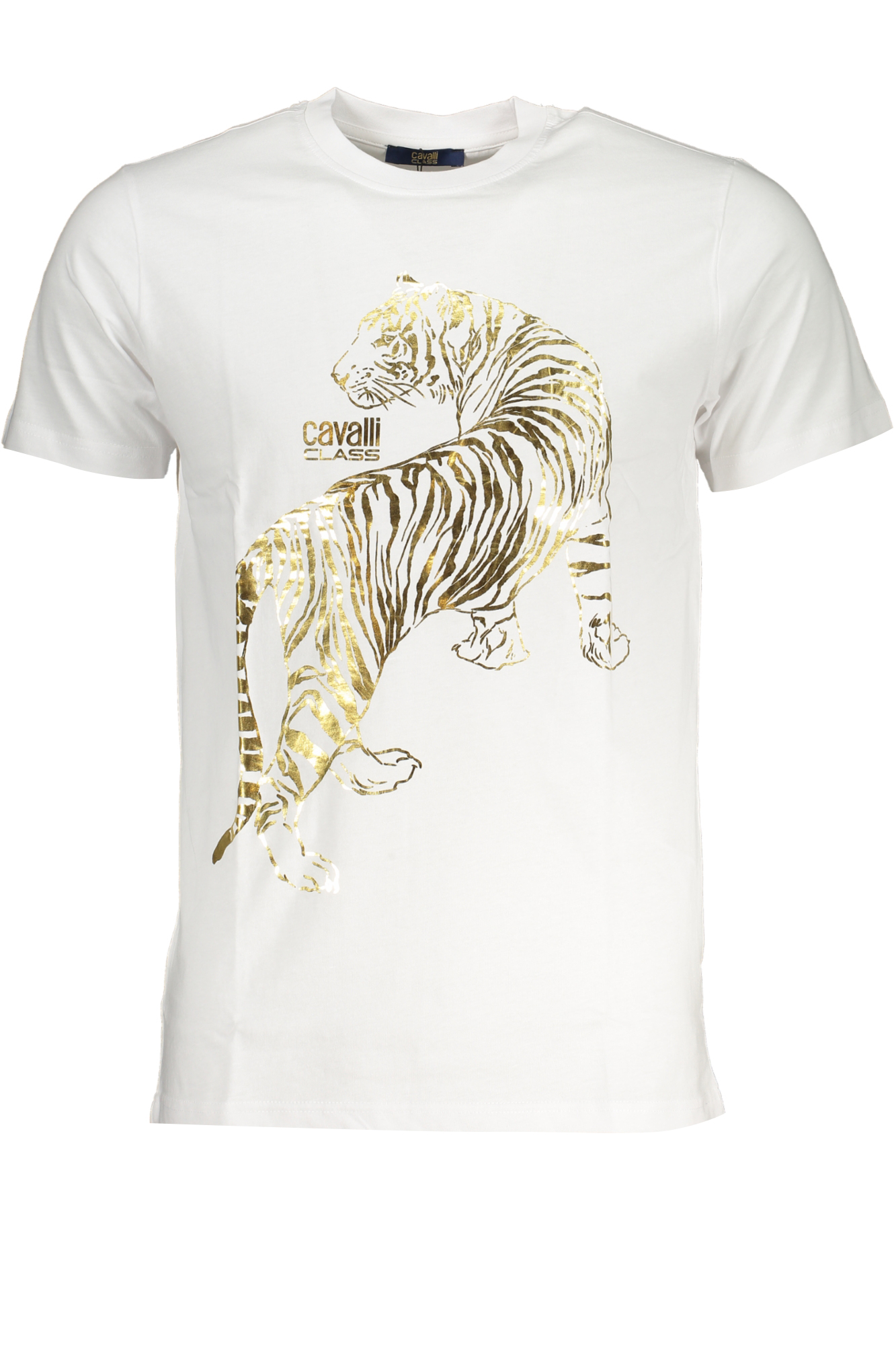 CAVALLI CLASS HERREN-KURZÄRMELIGES T-SHIRT WEISS