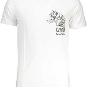 CAVALLI CLASS HERREN-KURZÄRMELIGES T-SHIRT WEISS