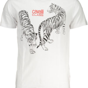 CAVALLI CLASS HERREN-KURZÄRMELIGES T-SHIRT WEISS