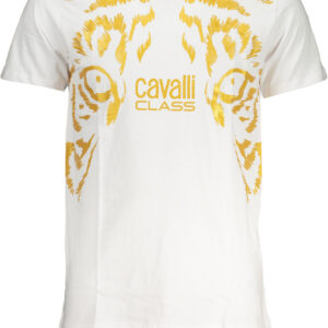 CAVALLI CLASS HERREN-KURZÄRMELIGES T-SHIRT WEISS