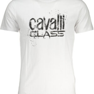 CAVALLI CLASS HERREN-KURZÄRMELIGES T-SHIRT WEISS