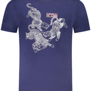 CAVALLI CLASS KURZARM-T-SHIRT HERREN BLAU