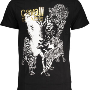 CAVALLI CLASS HERREN-KURZARM-T-SHIRT SCHWARZ