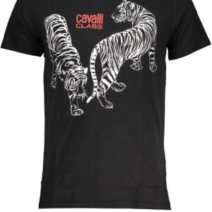 CAVALLI CLASS HERREN-KURZARM-T-SHIRT SCHWARZ