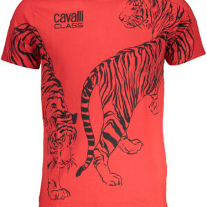 CAVALLI CLASS HERREN-KURZARM-T-SHIRT ROT