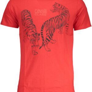 CAVALLI CLASS HERREN-KURZARM-T-SHIRT ROT