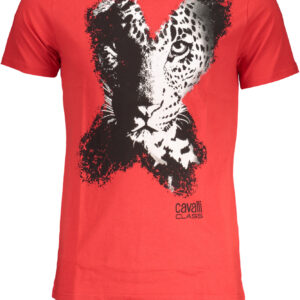 CAVALLI CLASS HERREN-KURZARM-T-SHIRT ROT