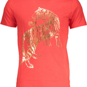 CAVALLI CLASS HERREN-KURZARM-T-SHIRT ROT