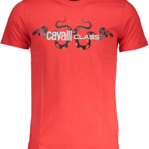 CAVALLI CLASS HERREN-KURZARM-T-SHIRT ROT