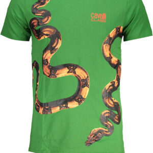CAVALLI CLASS GRÜNES KURZÄRMELIGES HERREN-T-SHIRT