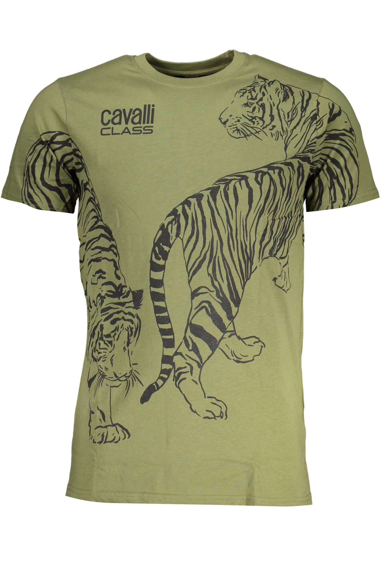 CAVALLI CLASS GRÜNES KURZÄRMELIGES HERREN-T-SHIRT