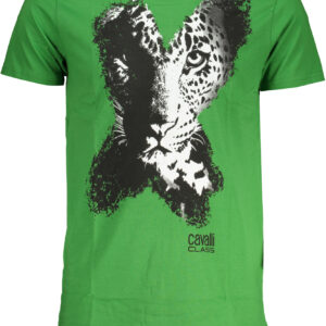 CAVALLI CLASS GRÜNES KURZÄRMELIGES HERREN-T-SHIRT