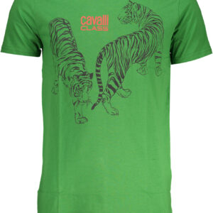 CAVALLI CLASS GRÜNES KURZÄRMELIGES HERREN-T-SHIRT