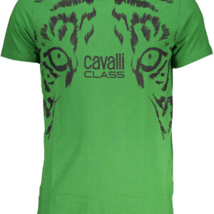 CAVALLI CLASS GRÜNES KURZÄRMELIGES HERREN-T-SHIRT