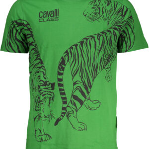 CAVALLI CLASS GRÜNES KURZÄRMELIGES HERREN-T-SHIRT