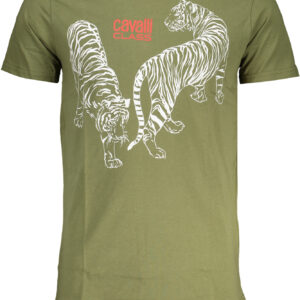 CAVALLI CLASS GRÜNES KURZÄRMELIGES HERREN-T-SHIRT