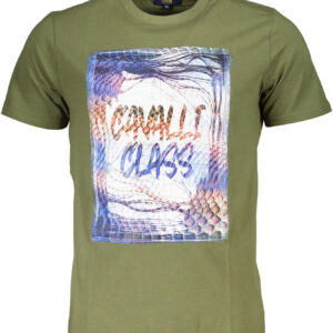 CAVALLI CLASS LANGARM-T-SHIRT HERREN-ÄRMEL-T-SHIRT GRÜN