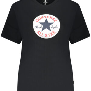 Converse Damen Kurzarm-T-Shirt, Schwarz