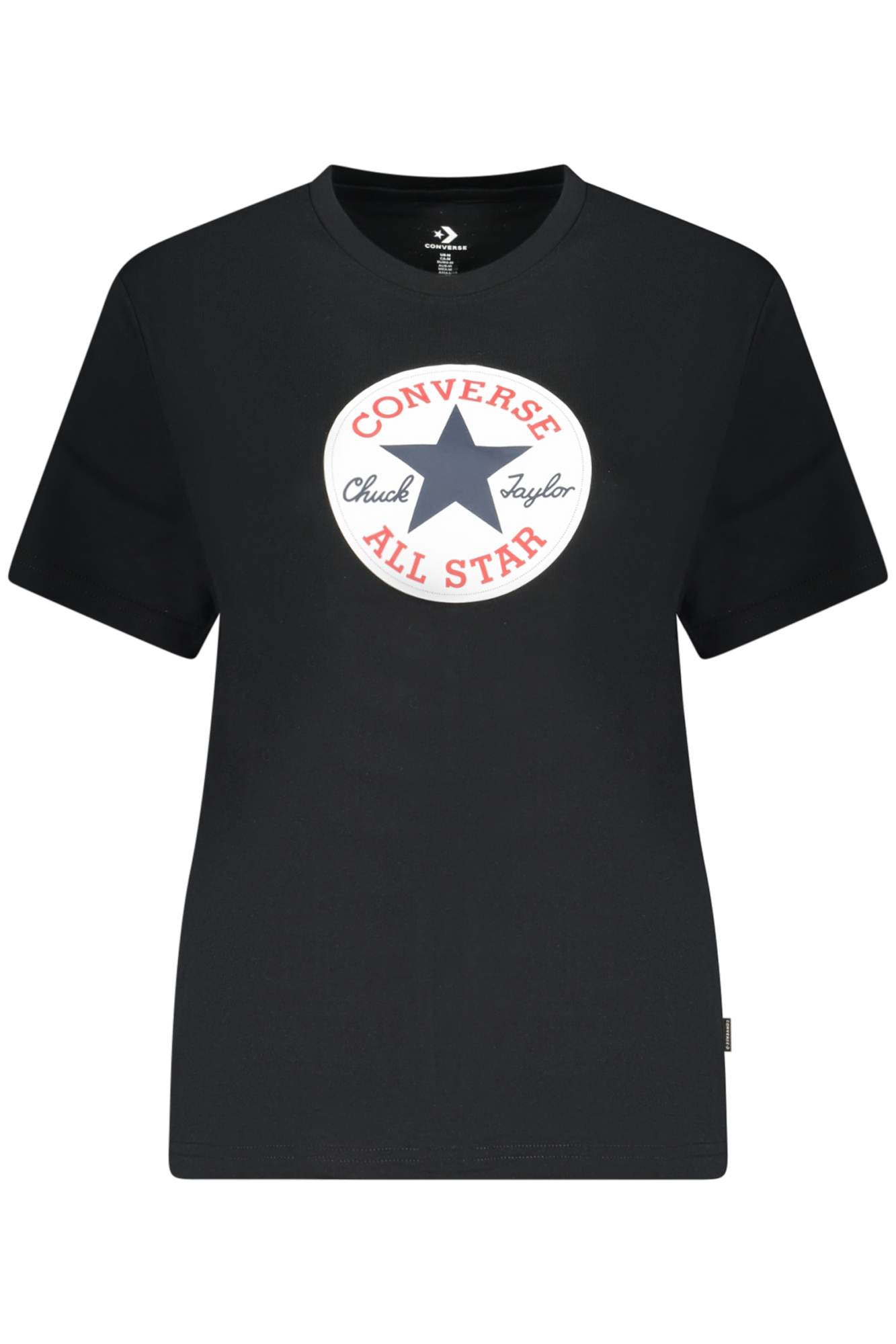 Converse Damen Kurzarm-T-Shirt, Schwarz