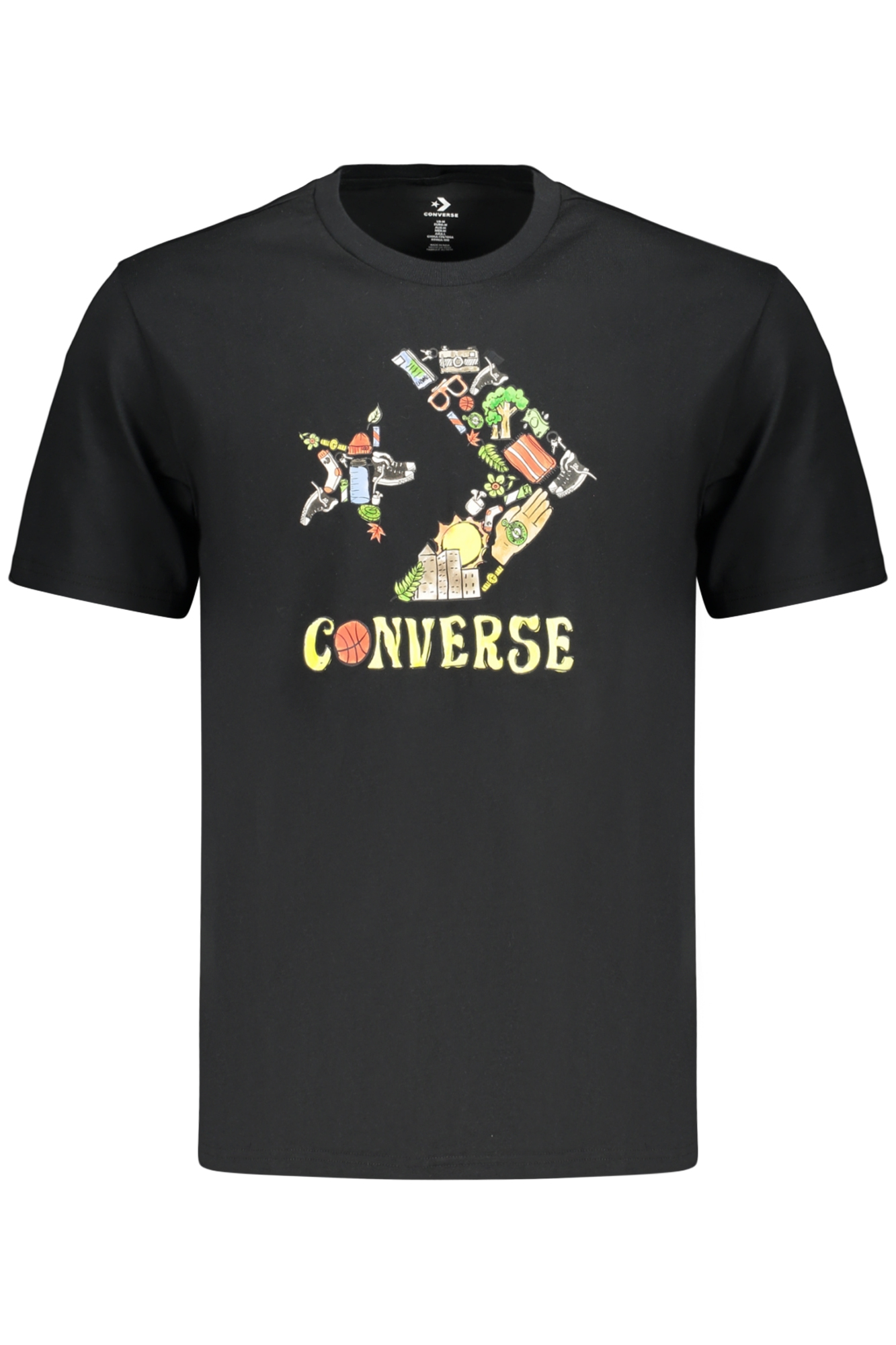 Converse Herren Kurzarm-T-Shirt, Schwarz