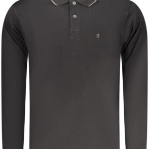 COVERI MOVING Herren-Poloshirt mit langen Ärmeln, schwarz