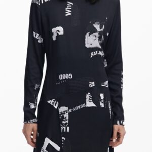 DESIGUAL DAMEN KURZES SCHWARZES KLEID