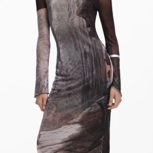 DESIGUAL DAMEN LANGES KLEID IN BRAUN