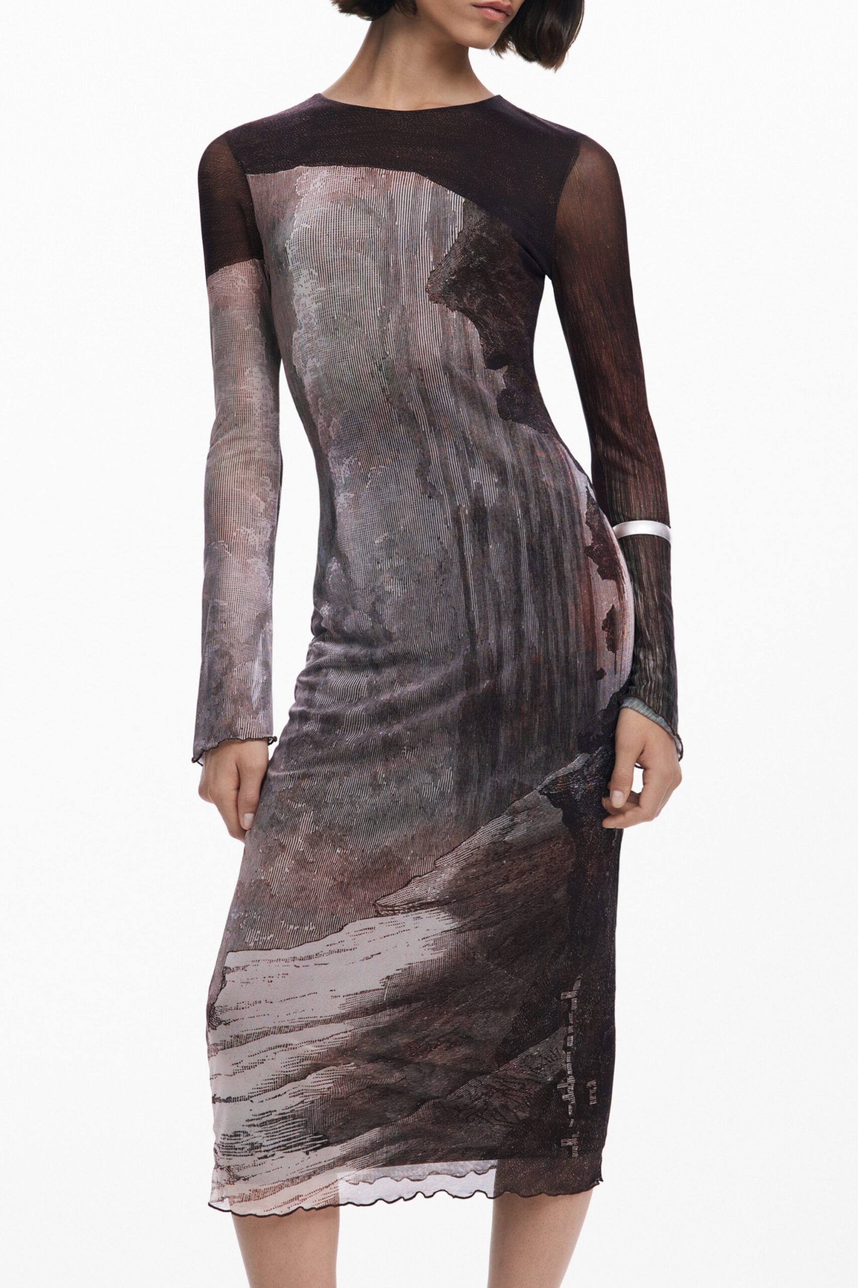 DESIGUAL DAMEN LANGES KLEID IN BRAUN