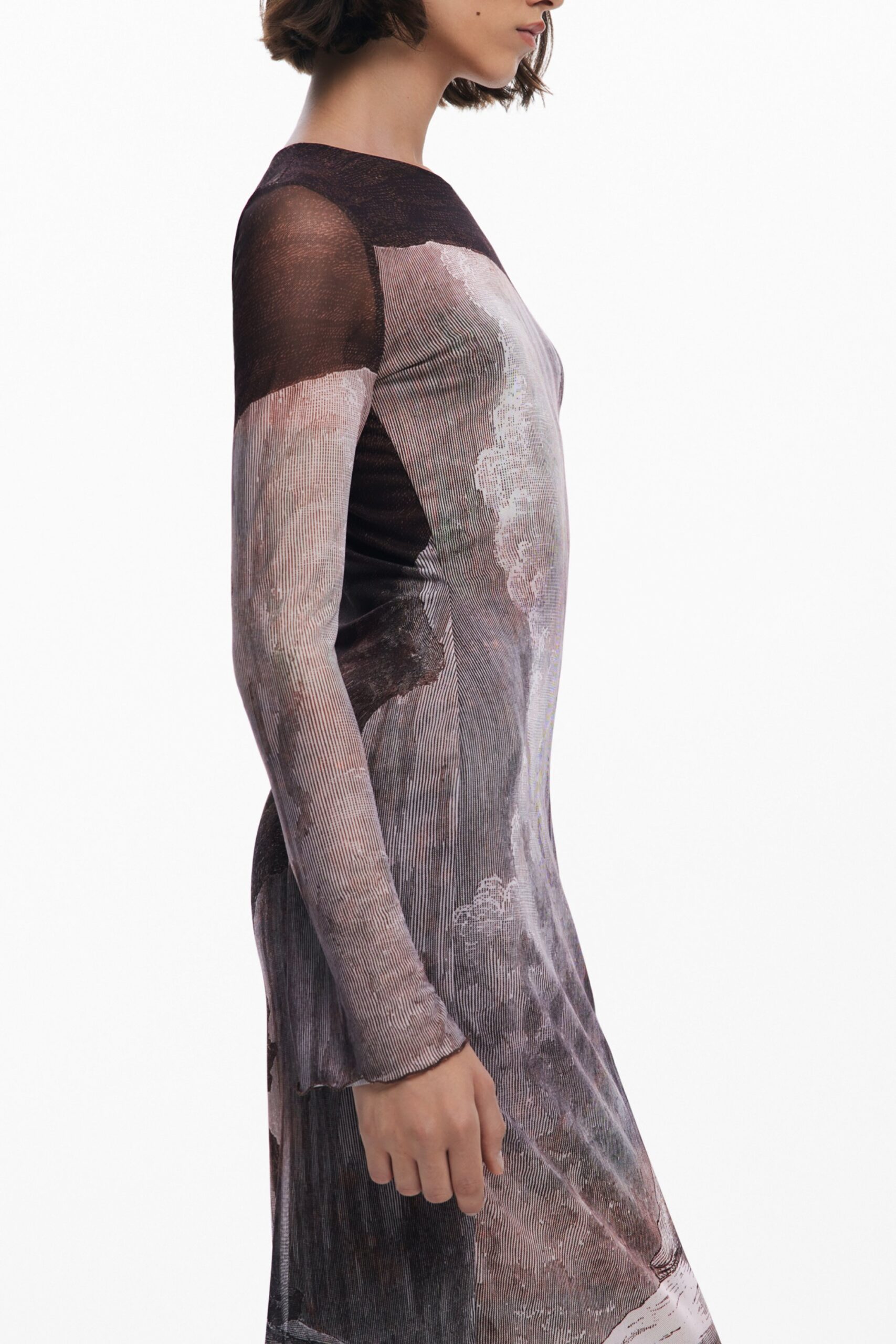 DESIGUAL DAMEN LANGES KLEID IN BRAUN – Bild 3