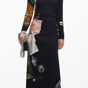 DESIGUAL LANGES SCHWARZES DAMENKLEID