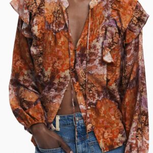 DESIGUAL DAMEN LANGARMSHIRT, ORANGE