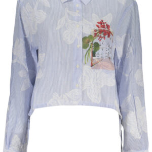 DESIGUAL DAMEN LANGARMHEMD, BLAU
