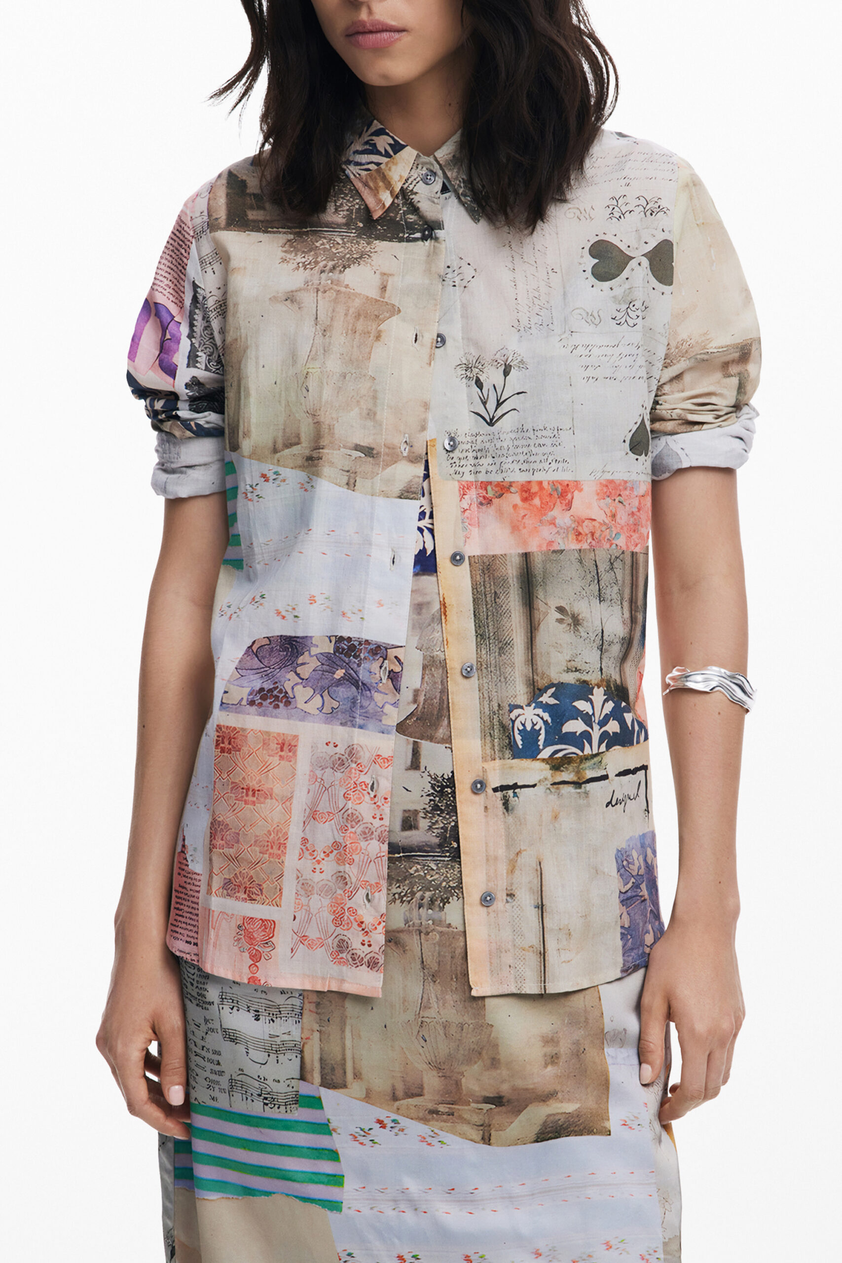 DESIGUAL DAMEN LANGARMSHIRT, BEIGE