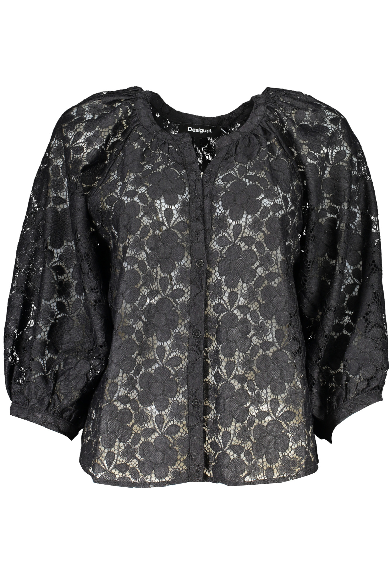 DESIGUAL DAMEN LANGARMHEMD SCHWARZ