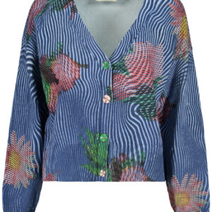 DESIGUAL DAMEN BLAUER STRICKJACKE