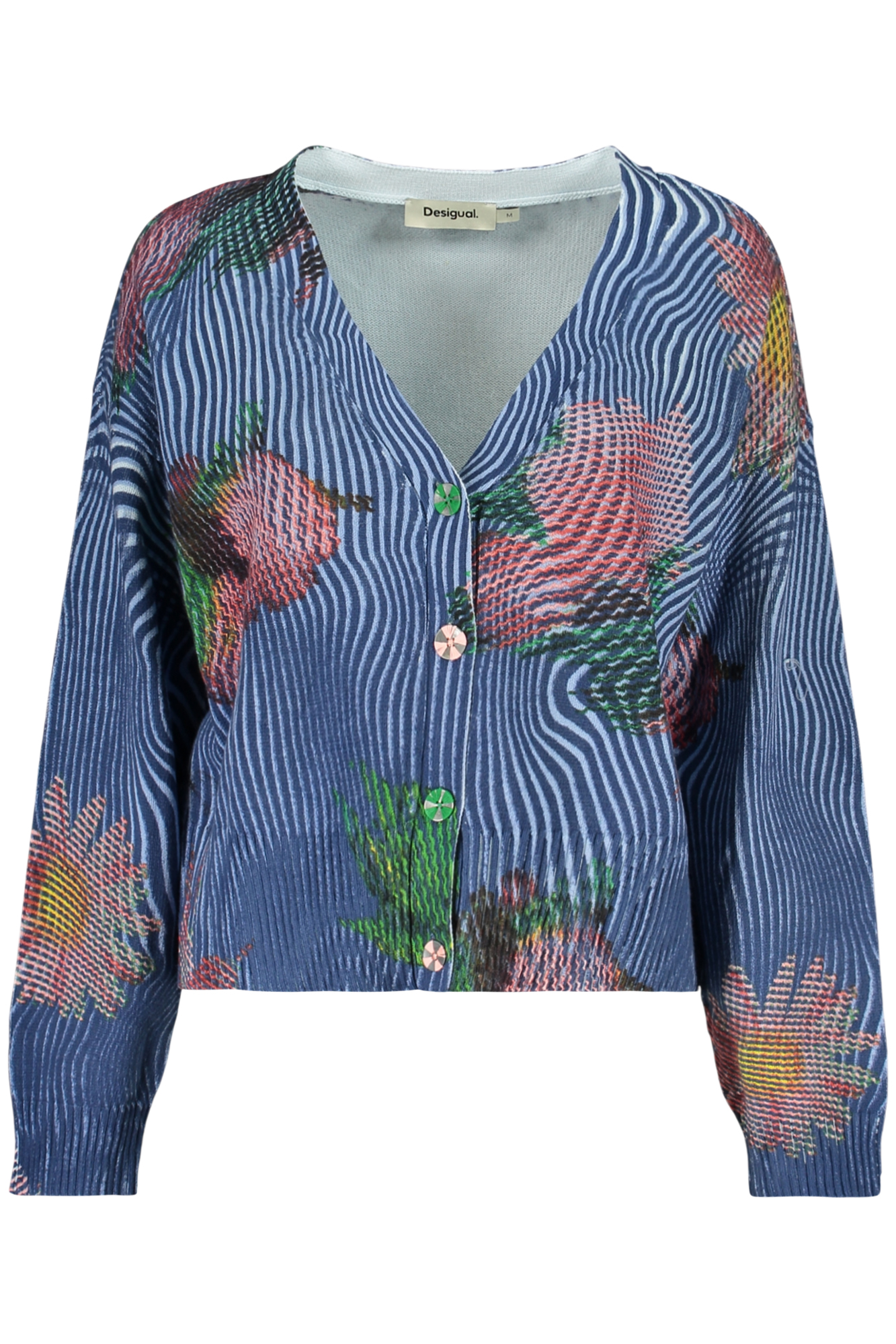 DESIGUAL DAMEN BLAUER STRICKJACKE