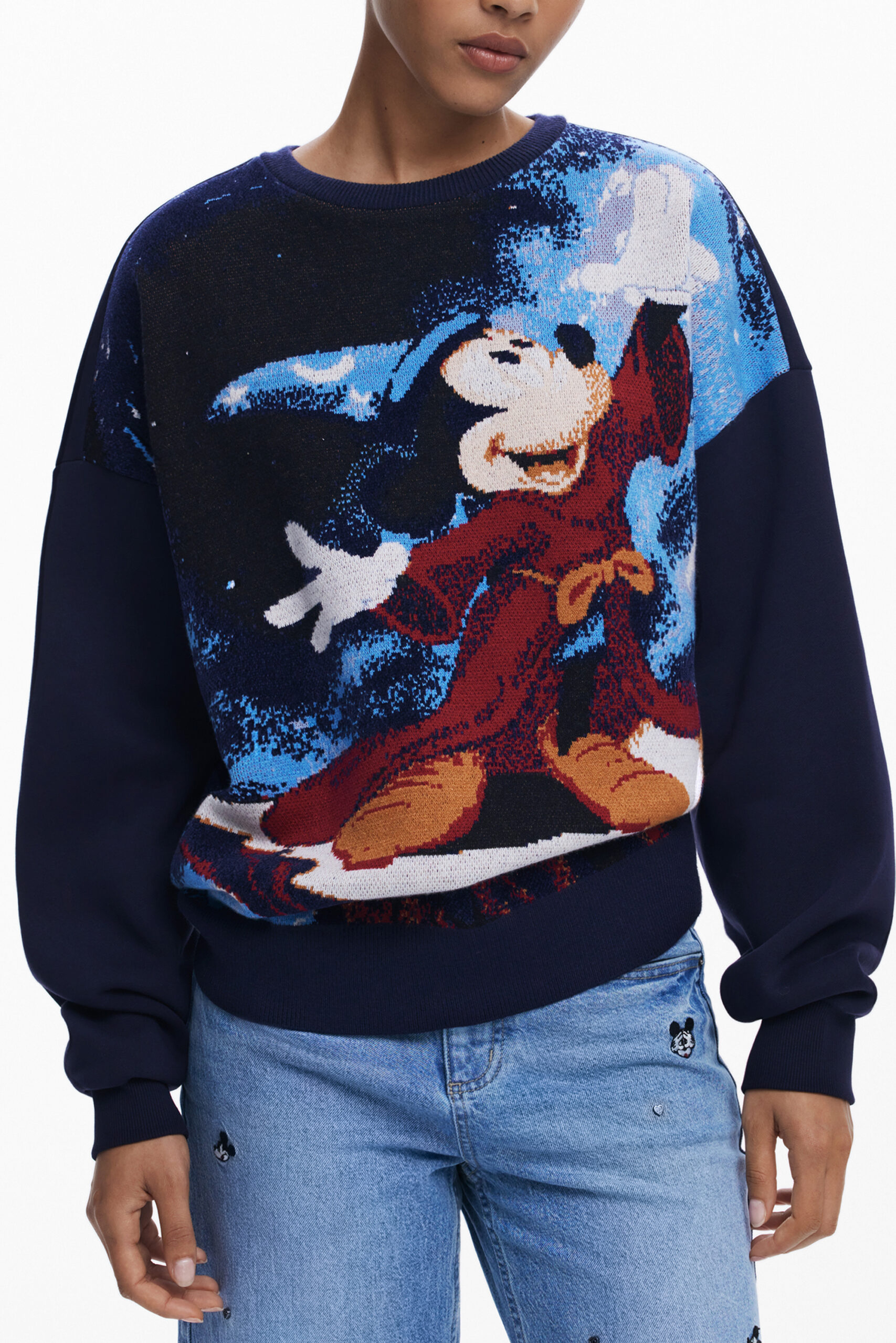 DESIGUAL DAMEN-SWEATSHIRT MIT REISSVERSCHLUSS BLAU