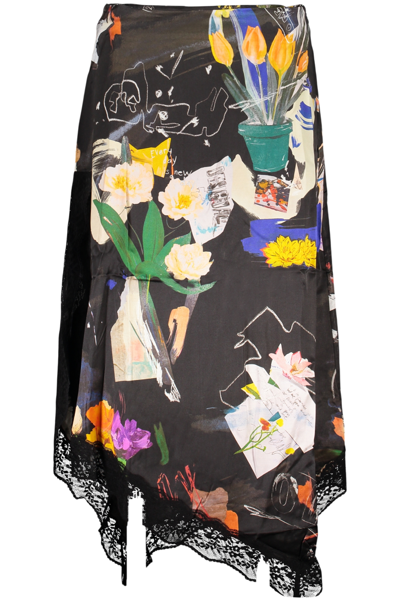 DESIGUAL DAMEN LANGER ROCK SCHWARZ