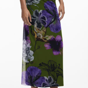 DESIGUAL LANGER GRÜNER DAMENROCK