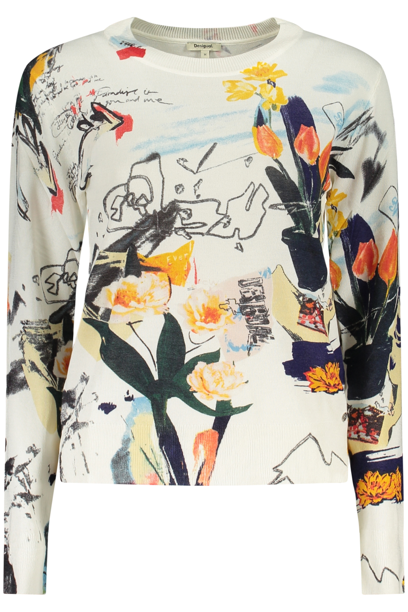 DESIGUAL DAMEN WEISSER PULLOVER