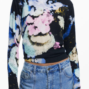DESIGUAL DAMEN SCHWARZER PULLOVER