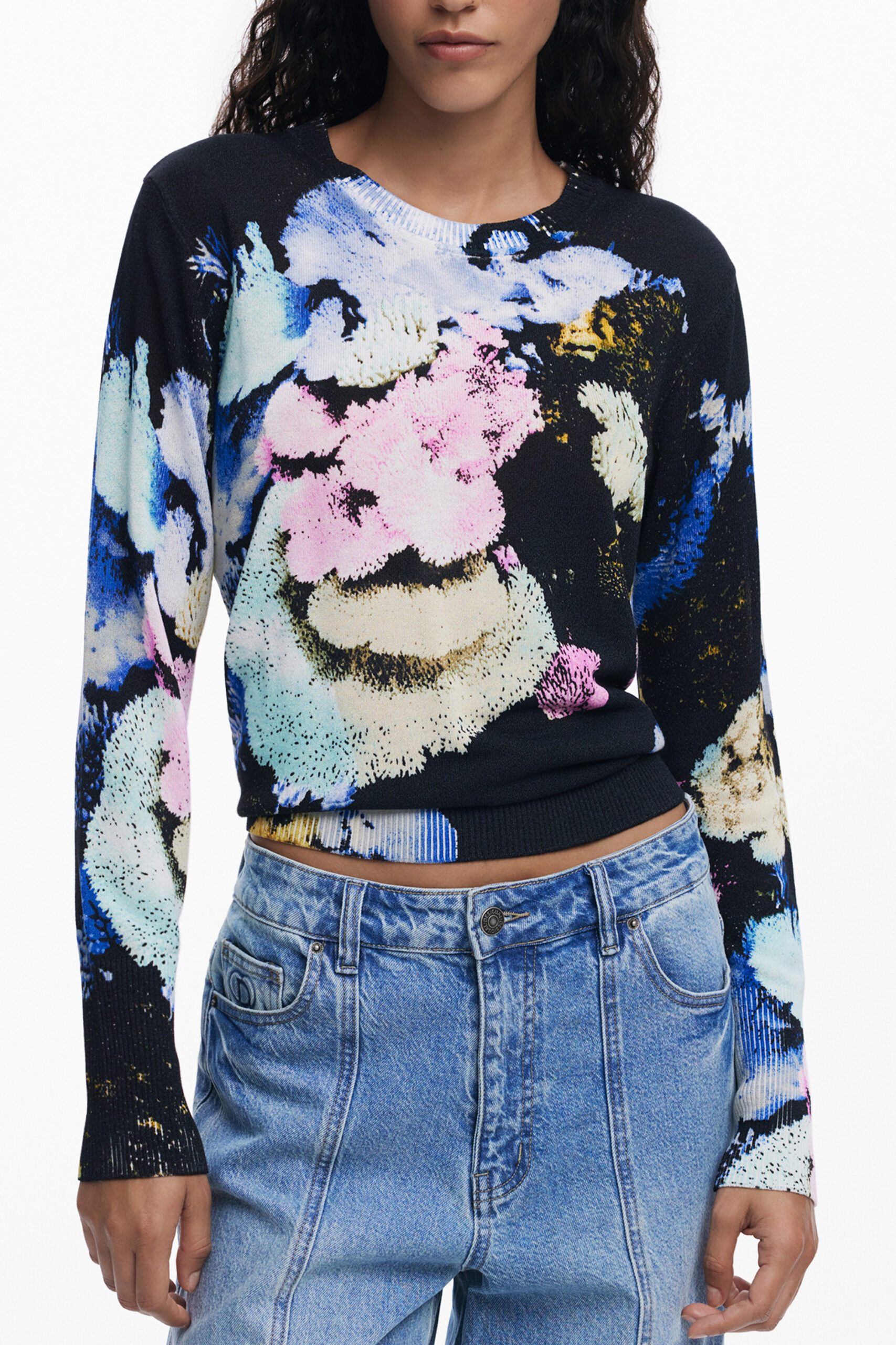 DESIGUAL DAMEN SCHWARZER PULLOVER