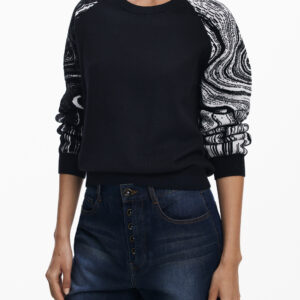 DESIGUAL DAMEN SCHWARZER PULLOVER