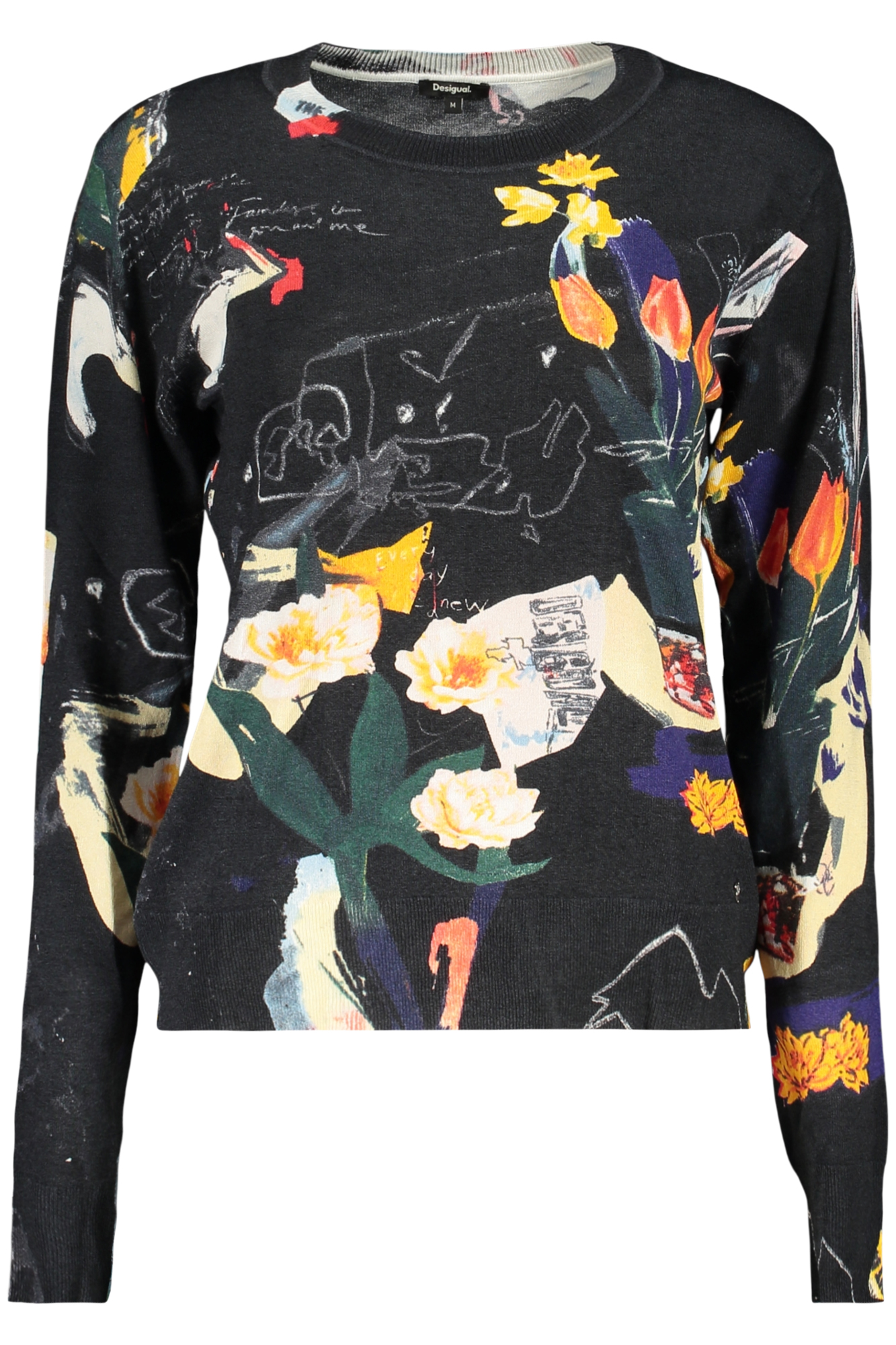 DESIGUAL DAMEN-SCHWARZER PULLOVER