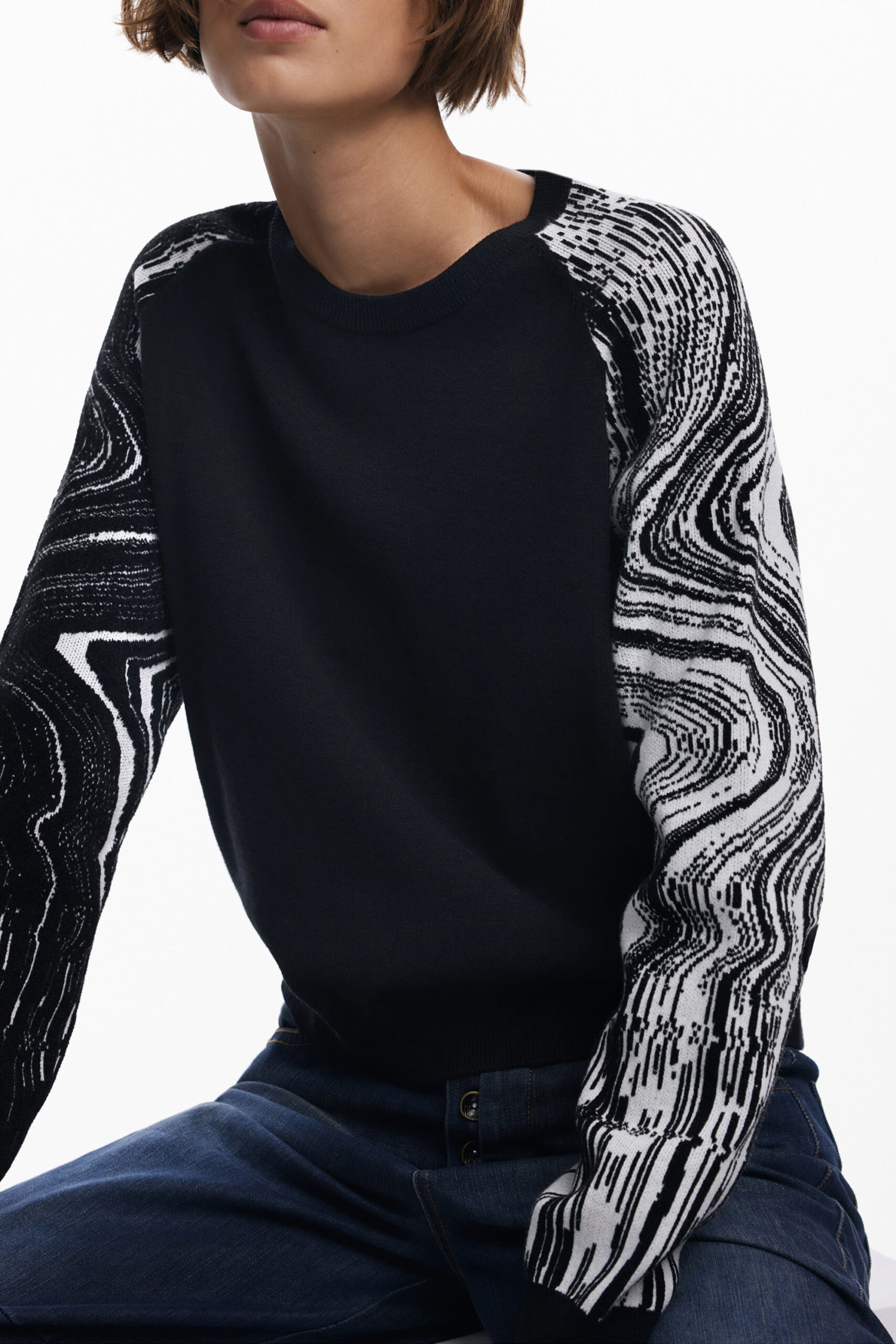 DESIGUAL DAMEN SCHWARZER PULLOVER – Bild 3