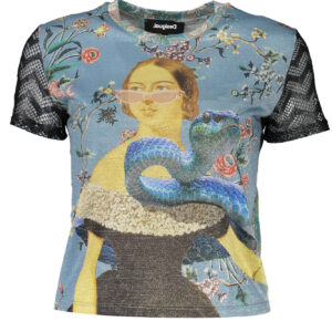 DESIGUAL KURZARM-T-SHIRT DAMEN BLAU