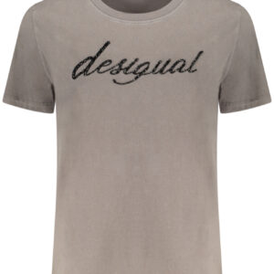 DESIGUAL DAMEN-T-SHIRT MIT KURZEN ÄRMELN, GRAU