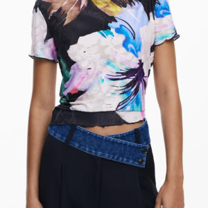 DESIGUAL DAMEN KURZARM T-SHIRT SCHWARZ