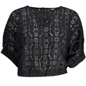 KURZARM-T-SHIRT FÜR FRAUEN DESIGUAL SCHWARZ
